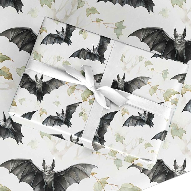 Bat Wrapping Paper 30" x 84" Sheet Large Bat Gift Wrapping Paper and