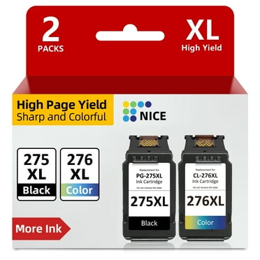 276XL Color Ink Compatible for Canon PG 275 CL 276 Ink Cartridges Black and Color Ink for PIXMA TS3520 TS3522 TS3500 TR4720 TR4722 TR4700 Printer