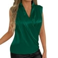 thumbnail image 3 of Women's V Neck Sleeveless Blouse Summer Party Top with Ruffled Collar Soft Lightweight Comfortable for Spring and Casual Wear, 3 of 9