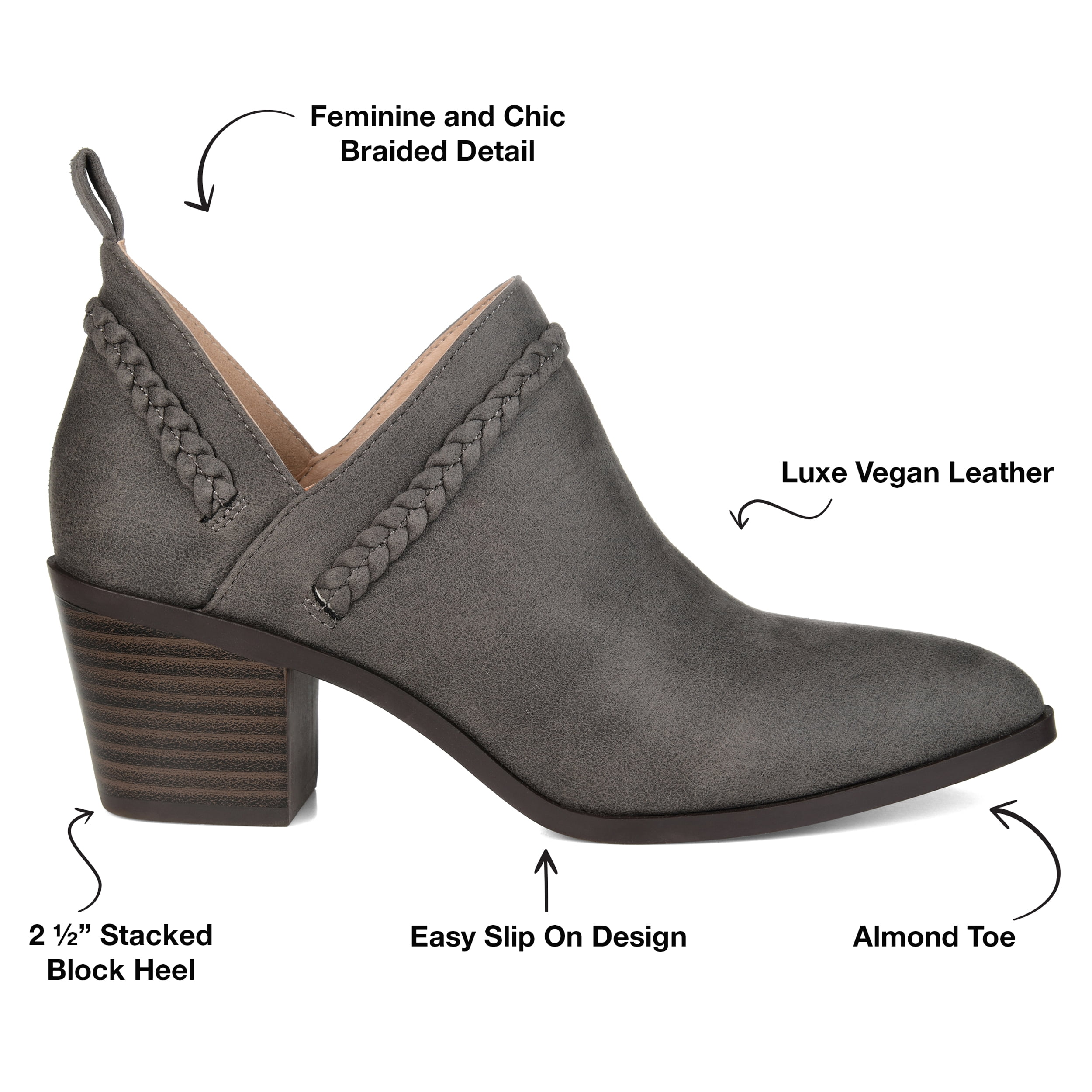 Journee Womens Sophie Pull On Stacked Heel Booties