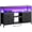 47 inch/Grey and Black, variant on Amadwell TV Stand with Power Outlets & LED Lights, 4 Drawer Dresser Entertainment Center, Media Console with Open Shelf