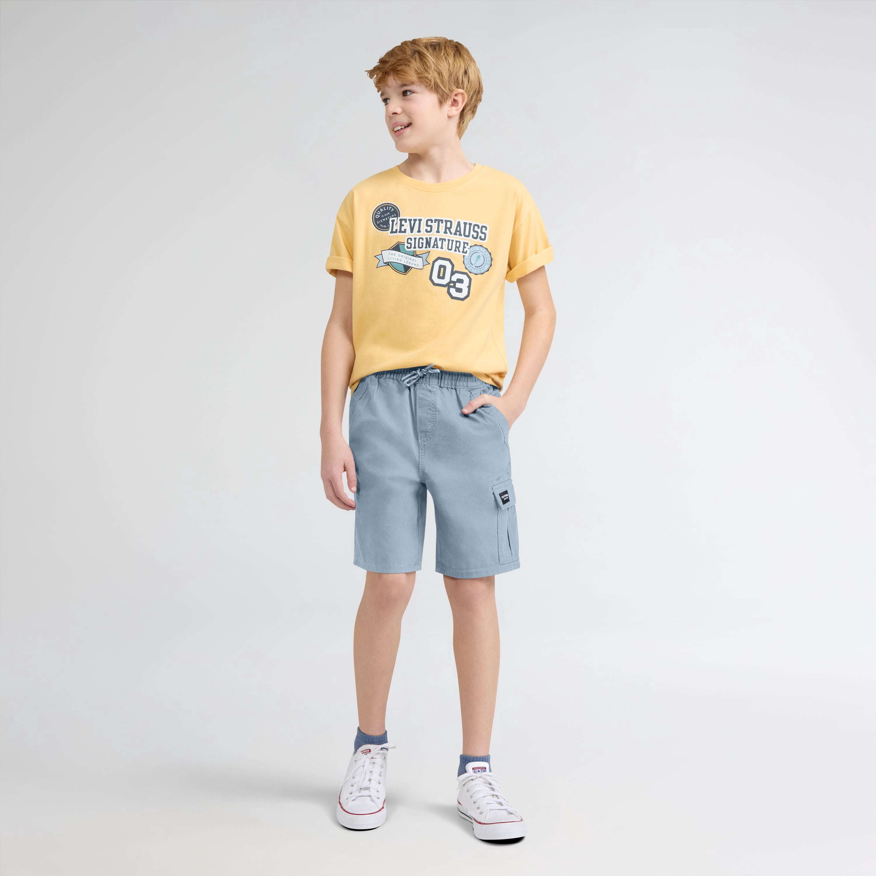 Levi Strauss Signature Boys Twill Cargo Shorts, Sizes 4-18