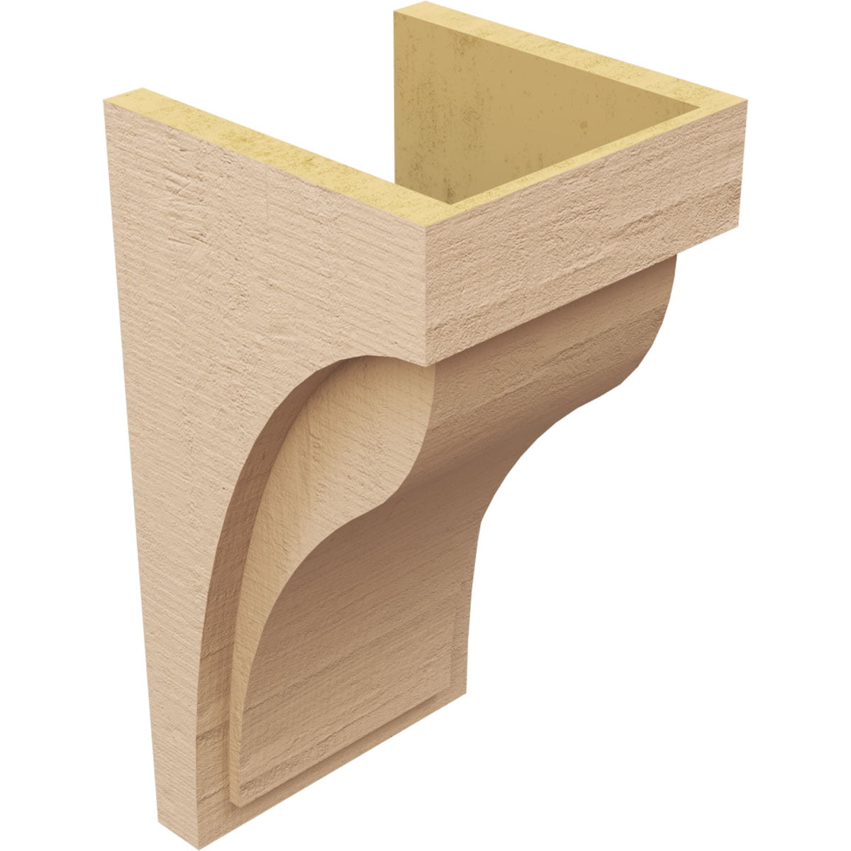 9"W x 9"D x 18"H Wide Helena Rough Cedar Woodgrain TimberThane Corbel, Primed Tan