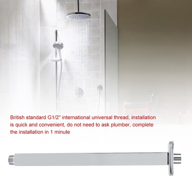 Telituny Brazo de Ducha Superior Brazo de Ducha Cuadrado de Acero Inoxidable Superior Brazo de Ducha Soporte de Pared para baño Cabezal de Ducha de Techo
