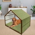 thumbnail image 2 of Car Race Track Pet House, Cartoon Style Illustration with Buildings Roadworks Activity, Outdoor & Indoor Portable Dog Kennel with Pillow and Cover, 5 Sizes, Multicolor, by Ambesonne, 2 of 4