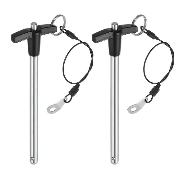 Uxcell 2Pack T Handle Lock Pins, 8mm x 100mm Usage Length Stainless Steel Push-Button Quick Release Pin