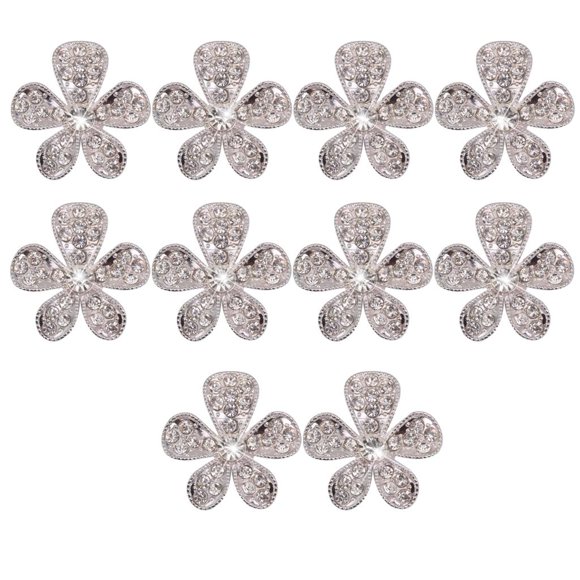 10pcs Cristal Faux Perle Bouton de Fleur Flatback pour la Décoration Décoration d'Artisanat, Embellissements Habiller pour les Femmes 26mm