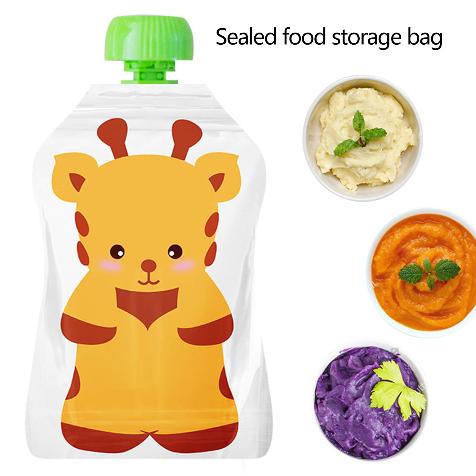 8pcs Reusable Food Food Pouches Baby Feeding Squeeze Storage Sealed Bags 