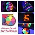 thumbnail image 3 of Graflsoa 6-Color Water-Soluble Face Paint Palette for Halloween, Compact Round Design, 21cm Size, Lightweight 60g Kit, 3 of 6