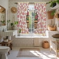 thumbnail image 4 of Easter Kitchen Curtains 63 Inch Length, Bunny Ears Spring Pink Flowers Potted Plant Rustic Tiers Curtains for Living Room Berdoom Bathroom, Light Filtering Drapes Window Treatment 2 Panels 42"Wx63"L, 4 of 8