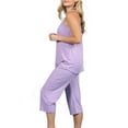 thumbnail image 3 of Doublju Women's Sleeveless Racerback Capri Pajama 2 Pcs Set (Plus Size Available), 3 of 4