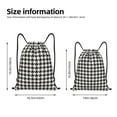 thumbnail image 5 of Yiaed Houndstooth Black And White Print Drawstring Bags Drawstring Backpack Bulk String Back Pack Gym Sport Bag-Medium, 5 of 5