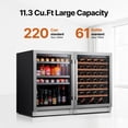 thumbnail image 4 of Ca'Lefort Wine and Beer Fridge, 15" Beverage Fridge and 24" Wine Fridge Cooler 54 Bottles and 100 Can with Stainless Steel Door Framed, 4 of 8