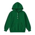 thumbnail image 6 of Unisex Botton Hoodie Boys Girls Lightweight, Toddler Girl Sweatshirt Full Zip, Light Kids Sweat Jackets With Hood Green 5-6 Years, 6 of 6