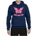 thumbnail image 2 of Wild Bobby, Butterfly Pink Ribbon Faith Hope Love, Breast Cancer Awareness, Unisex Graphic Hoodie Sweatshirt, Navy, Small, 2 of 5
