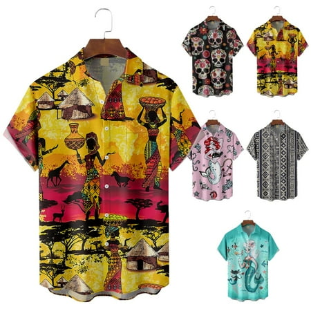 

Family Matching Collared Hawaiian Shirt with Breast Pocket Classic Costume Up to 8XL