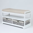 White Wood Storage Bench