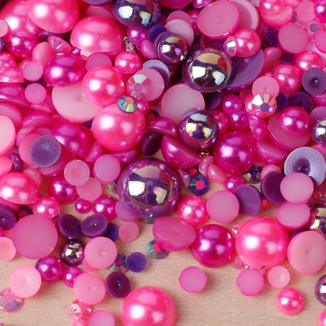 Juego de medias perlas para manualidades, perlas de parte trasera plana para decoración de uñas, arte facial, varios tamaños, 3-10 mm