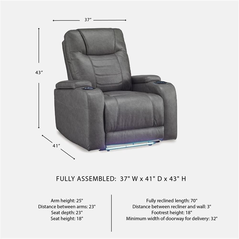 Signature Design by Ashley Schooner Rocks Gray Power Recliner