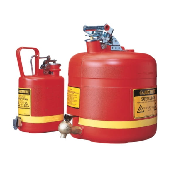 Justrite 14169 1 Gallon Oval Non Metallic Safety Container With Faucet