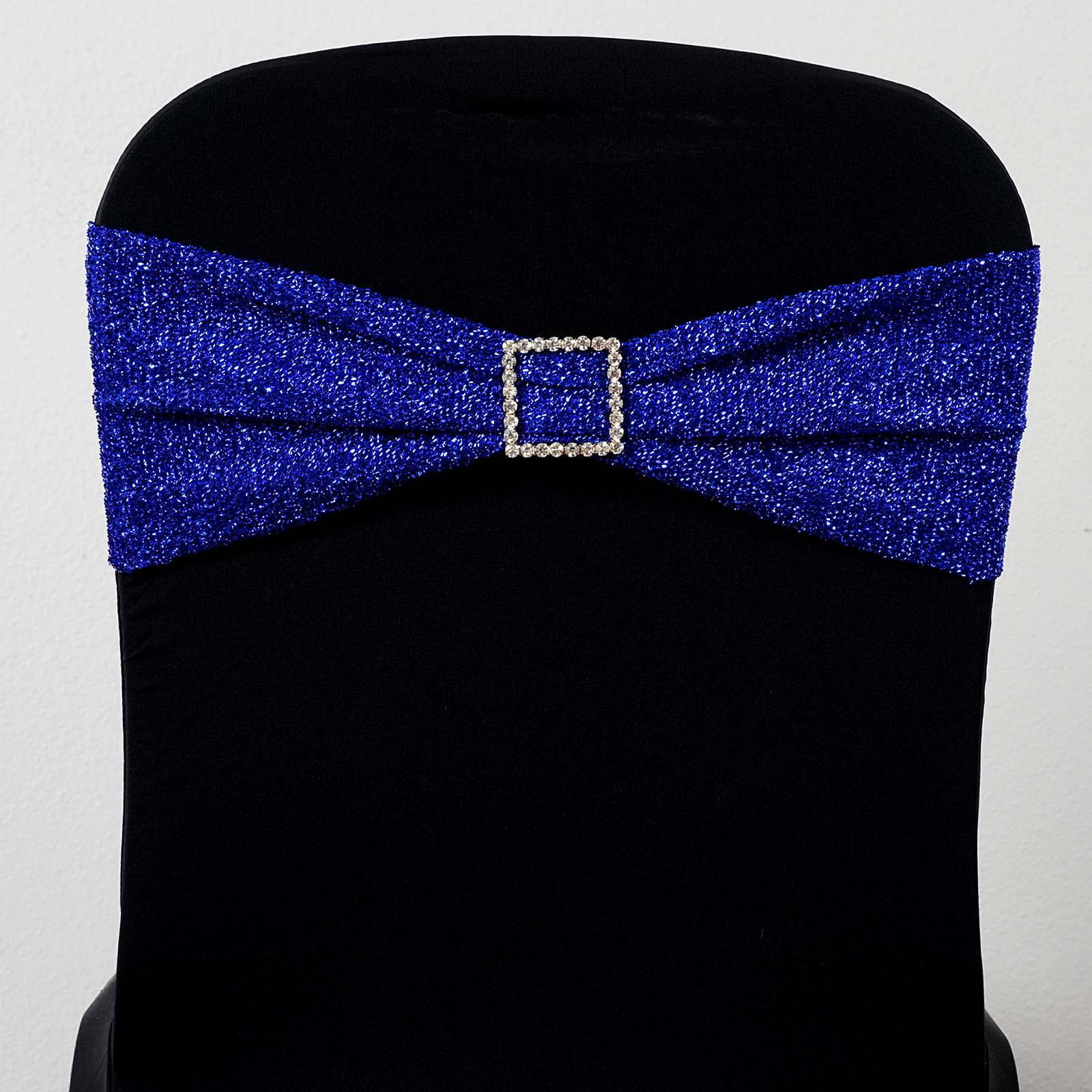 Efavormart 5 PCS Royal Blue Metallic Shiny Glittered Spandex Chair