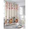 thumbnail image 3 of Fsddascl Pumpkins Spring Floral Shower Curtain Set - Small 36" x 72" Washable Bathtub Curtain with 12 Hooks, Watercolor Flowers Rustic Botanical Waterproof Fabric Stall Shower Curtains for Bathroom, 3 of 6