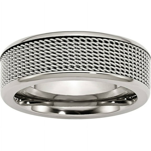 Stainless Steel Base with Steel Mesh Center 8mm Band