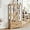 Natural, variant on Vintage Lighted Curio Storage Cabinet with Mirrored Back & Tempered Glass Doors, 3 Tier Storage Display Cabinet Adjustable Shelves Home Office Showcase,Brown