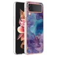 thumbnail image 2 of Designed for Samsung Galaxy Z Flip 4 Marble Case, Ultra Thin Girls Women Plating Marble Designed Flexible Soft TPU IMD Marble Protective Case Cover for Samsung Galaxy Z Flip 4 5G - Purple, 2 of 7