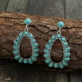 thumbnail image 5 of Bohemian Turquoise Earrings for Women Boho Vintage Oval Western Drop Dangle Earrings Geometric Ethnic Teardrop Earrings Turquoise Jewelry, 5 of 16