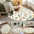thumbnail image 5 of Round Area Rug 3 Ft, Yellow Spring Floral Washable Non-Slip Circle Carpet for Living Room/Bedroom, Flowers Leaves Elegant Pastoral Low-Profile Small Floor Mats Collection Rugs for Indoor, 5 of 7