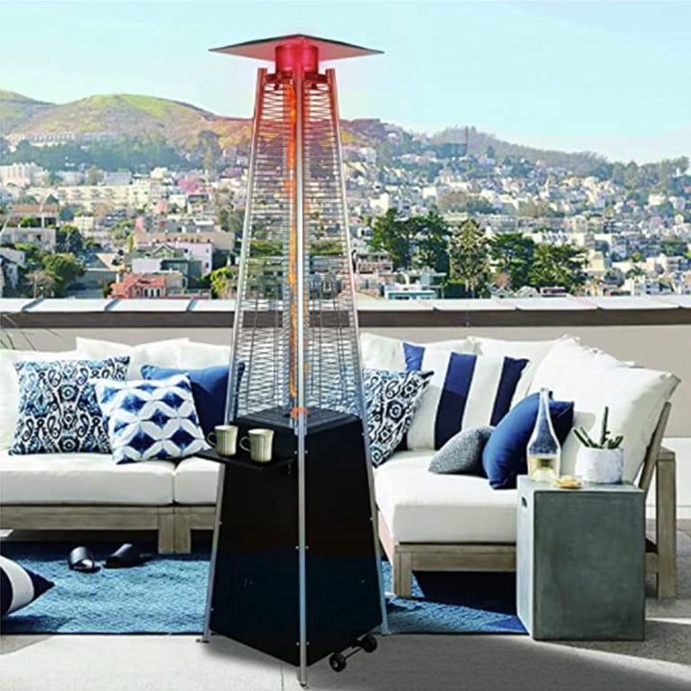 Outdoor Propane Patio Heater 48,000 BTU Patio Pyramid Heater with  Cover,Outdoor Patio Heater Quartz Glass Tube Heater for Outdoor Use with  Wheels,Ground Nails, Detatable Table - Walmart.com