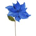 thumbnail image 1 of Vickerman QG162702 Blue Poinsettia Flower, 22 & 12 in., 1 of 1