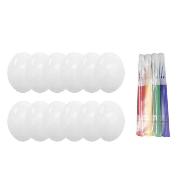 Wdhugt Easter Diy Painting Kit With 12 Plastic Egg Shells And 4 Watercolor Brushes For Kids Craft Activity