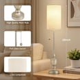 thumbnail image 2 of NATYSWAN Table Lamps Set of 2 - 28" Tall Skinny Brushed Nickel Finish Resin Table Lamp for Living Room,Traditional Candlestick Lamp with Pull Chain for Console Table,Dining Room, 2 of 8