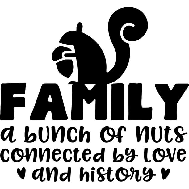 Family A Bunch Of Nuts Connected By Love History Squirrel Funny Wall Decals for Walls Peel and Stick wall art murals Black Large 36 Inch Family A Bunch Of Nuts Connected By Love History Squirrel Funny Wall Decals for Walls Peel and Stick wall art murals Black Large 36 Inch