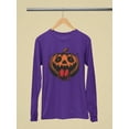 thumbnail image 3 of Dancing Skeleton Pumpkin Halloween Graphic - Women's Long Sleeve, 3 of 4