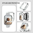 thumbnail image 4 of Compatible With Apple Watch Band 40mm 41mm 38mm 45mm 44mm 42mm + Case, Women Jewelry Bling Diamond Metal Strap with Diamond Case (without screen protector) for iWatch Series 7 SE 6 5 4 3, 4 of 10