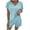 Light Blue, variant on Diufon Lounge Set for Women Short Sleeve V Neck T-Shirts Elastic Waist Shorts Casual Knit 2 Piece Outfits