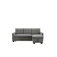 thumbnail image 2 of Topcobe 77" Modern Reversible Sectional Sofa Bed for Living Room, L-Shaped Sectional Storage Sleeper for Apartment Dorm, Mid-Century Velvet 2 Seat Couch Chaise for Home Hotel, Light Gray, 2 of 11