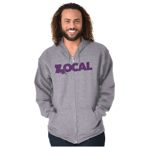 Louisiana Local Home State Pride Unisex Fleece Graphic Zip Up Hoodie Brisco Brands 2X