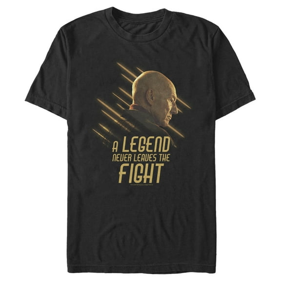Men's Star Trek: Picard A Legend Never Leaves the Fight Picard  Graphic Tee Black Small