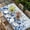 Blue, variant on Green Blooms Floral Table Cloths for 3 Foot Rectangle Tables, Farmhouse Spring Flowers Botanical Patio Waterproof Elastic Fitted Tablecloths, Washable Rectangular Table Cover for Camping