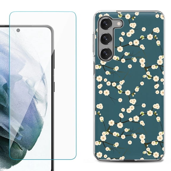 Shockproof Fashion Phone Case for Samsung Galaxy S23 5G, by OneToughShield ® - Blossom Green