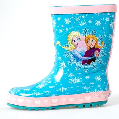 Botas de lluvia de dibujos animados de Disney para niños y niñas, zapatos de agua para niños, zapatos antideslizantes de princesa frozen, botas elsa anna, plantilla de 20cm Gao Jinjia LED
