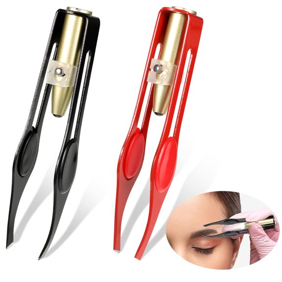 Seitruly Pinzas para cejas, 2 uds., herramienta profesional de depilación inclinada de acero inoxidable de alta precisión, herramientas de Type3
