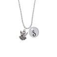 thumbnail image 2 of Delight Jewelry Silvertone Angel Silvertone Script Initial Disc - S - Charm Necklace, 20"+3", 2 of 4