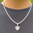 thumbnail image 4 of Hop Heart Necklace Bling Infused Statement Piece Stylish Jewelry For Women Men Unisex Pendant Chain, 4 of 5
