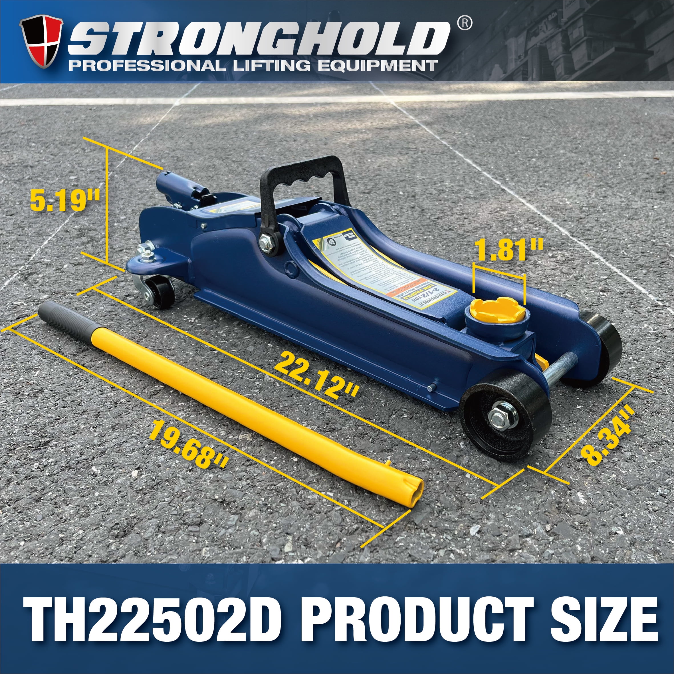 STRONGHOLD 2.5 Ton(5000LBS) Hydraulic Low Profile Trolley Jack-TH22502D