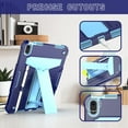 thumbnail image 4 of EpicGadget Case for iPad 10th Generation 10.9 Inch 2022 Released - Heavy Duty Rugged Hybrid Case with Kickstand Pencil Holder Cover Case (Navy Blue/Light Blue), 4 of 5